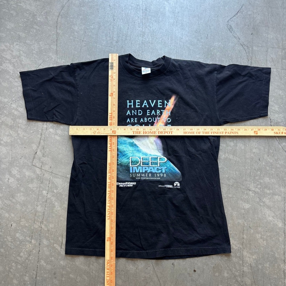 Vintage 1998 90's Deep Impact Movie Promo T Shirt When Heaven And Earth Collide - Picture 2 of 3